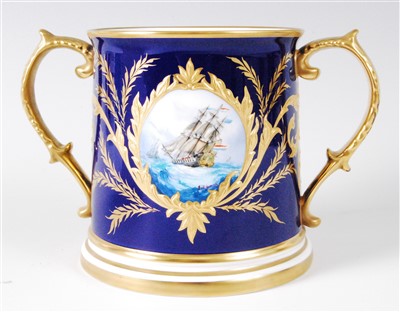 Lot 1058 - A Lynton Porcelain Company loving cup,...