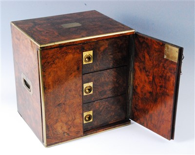 Lot 1344 - An early Victorian figured walnut and brass...