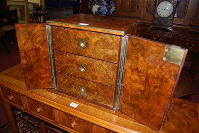 Lot 1344 - An early Victorian figured walnut and brass...