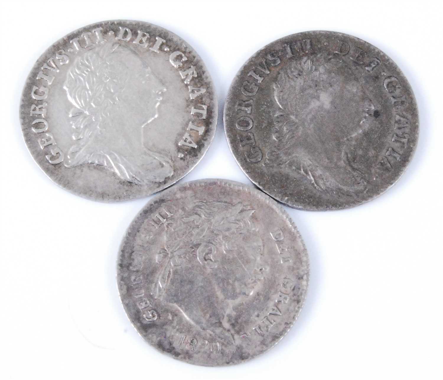 Lot 2029 - Great Britain, Three Maundey Money 3d coins