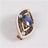 Lot 1229 - A late 19th/early 20th century sapphire,...