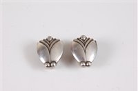 Lot 263 - A pair of silver earrings by Harald Nielsen...