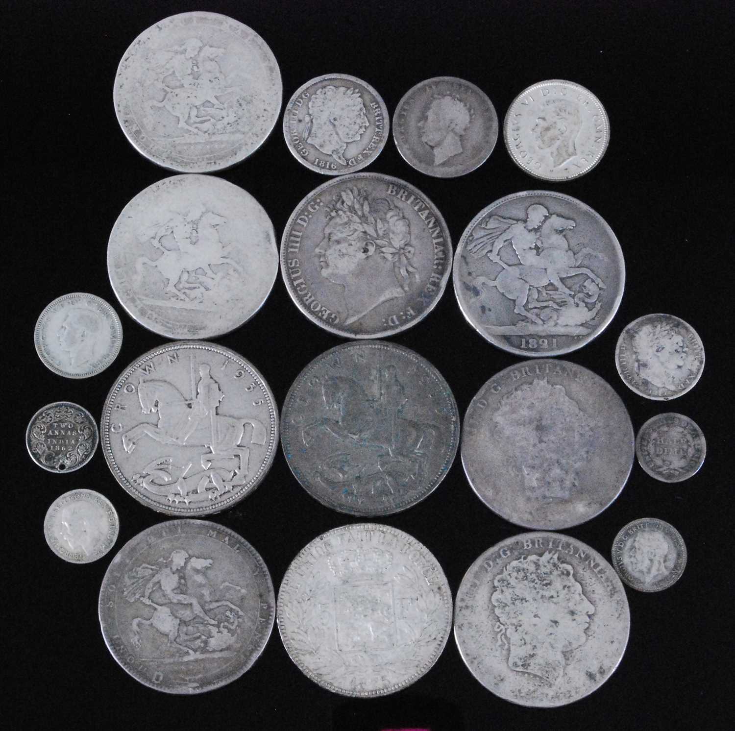 Lot 2083 - Great Britain and World, a collection of George III and later silver coins to include