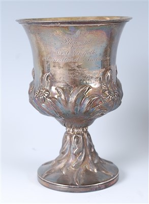 Lot 1187 - An early Victorian silver pedestal goblet, the...
