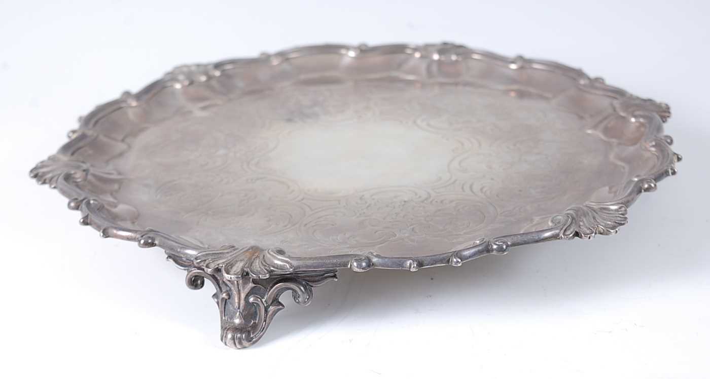 Lot 1191 - An early Victorian silver salver, having a...