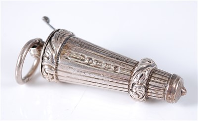 Lot 1196 - A mid-Victorian silver whistle, in silver...