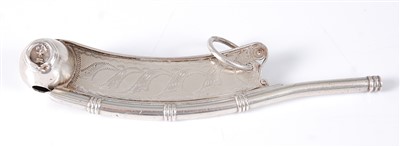 Lot 1199 - A Victorian silver bosun's whistle, of typical...