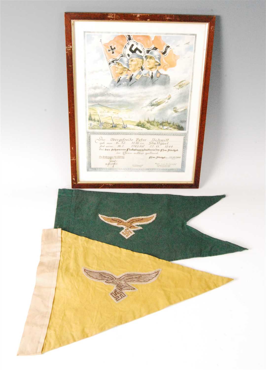Lot 315 - A German Luftwaffe service scroll