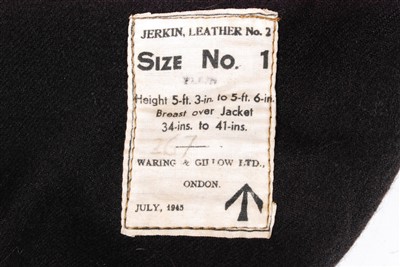 Lot 217 - A WW II brown leather jerkin