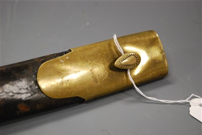 Lot 125 - An M1856 Drummer's sword, having a 48cm double edged blade with brass hilt and grip with VR cypher
