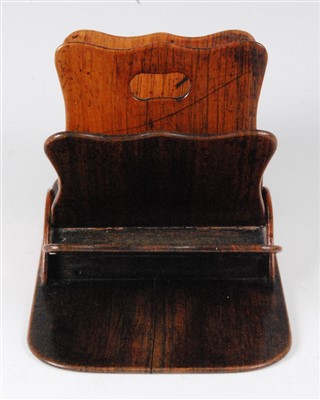 Lot 1349 - A Victorian rosewood letter-rack, of fan shape,...