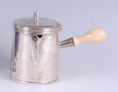 Lot 1208 - A George IV silver chocolate pot, having...