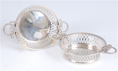 Lot 1210 - A pair of George V silver bonbon dishes, each...