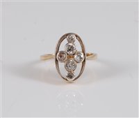 Lot 2645 - An 18ct and platinum diamond ring, the six...