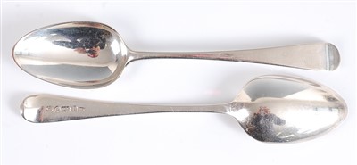 Lot 1164 - A set of six George III silver tablespoons, in...