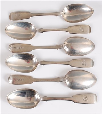 Lot 1166 - A set of six early Victorian silver dessert...