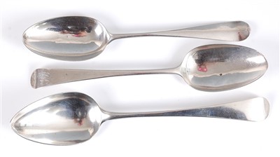 Lot 1179 - An early George III silver tablespoon, in the...