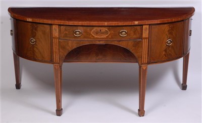 Lot 1566 - A late Georgian mahogany bowfront sideboard,...