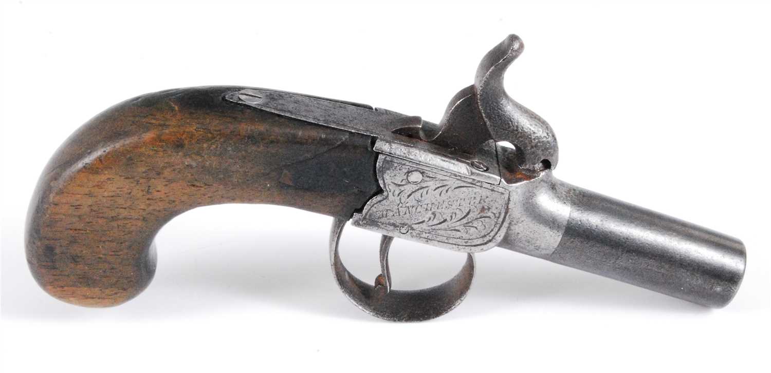 Lot 167 - A 19th century box lock percussion pistol