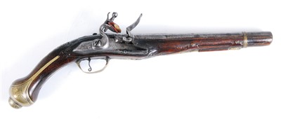 Lot 146 - An 18th century Turkish flintlock pistol