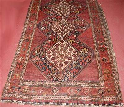 Lot 1557 - A late 19th century Persian woollen Luri rug,...