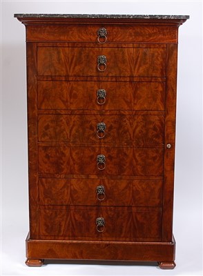 Lot 1605 - A French Louis Phillipe flame mahogany...