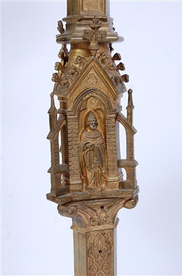 Lot 47 - A large cast brass alter stick, in the 17th...