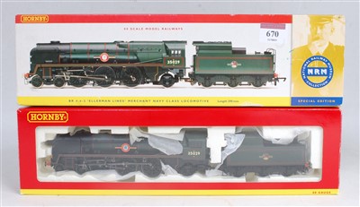 Lot 670 - A Hornby R2294 Merchant Navy class engine and...