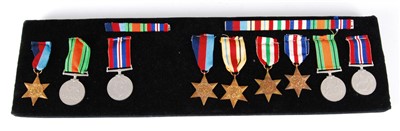 Lot 161 - A group of nine WW II medals