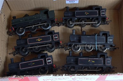 Lot 653 - 5 Hornby 0-6-0 BR Jinty tank engines and a 0-6-...