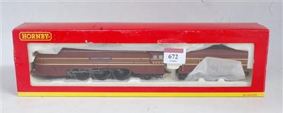 Lot 672 - A Hornby R2179 LMS maroon streamlined...