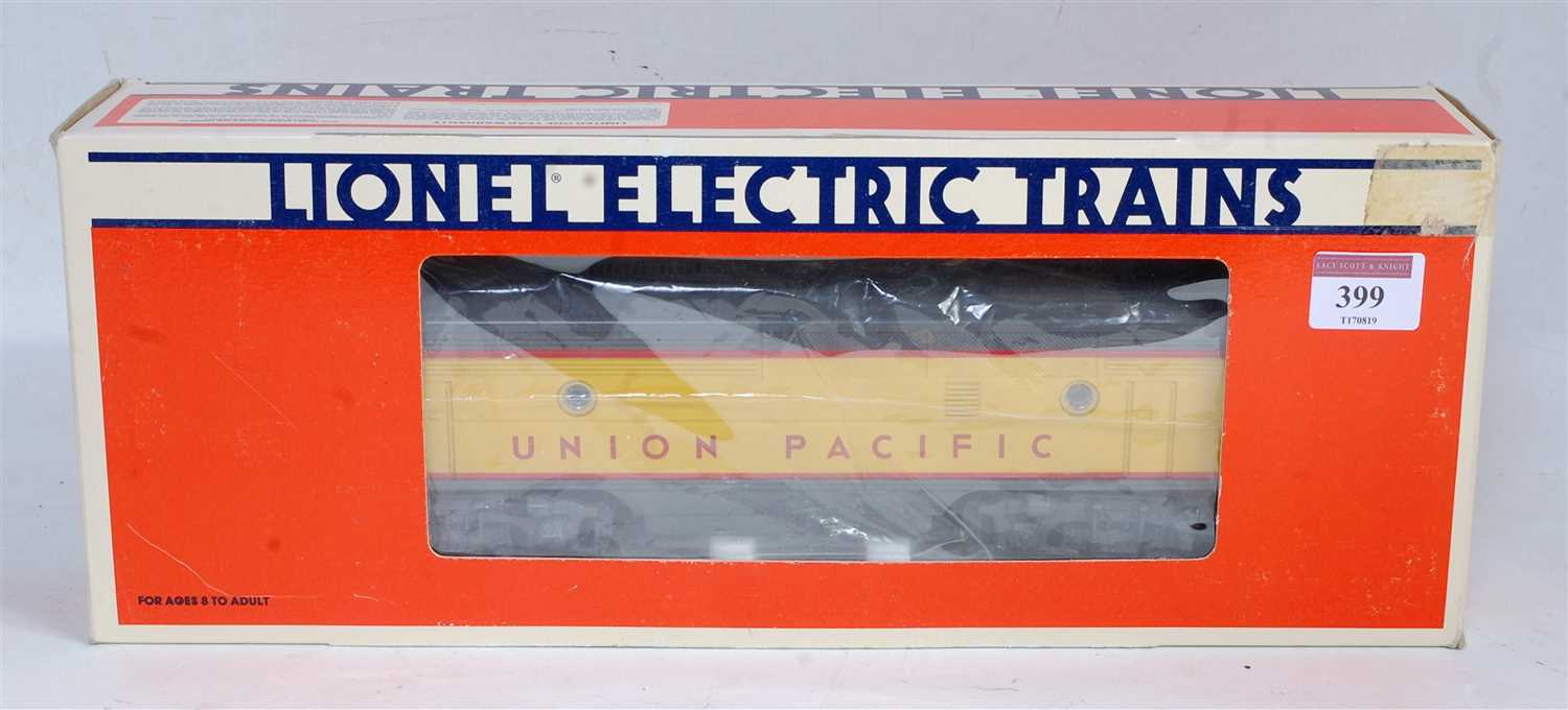 Lot 399 - Lionel 'Union Pacific' F3-B dummy unit, yellow...