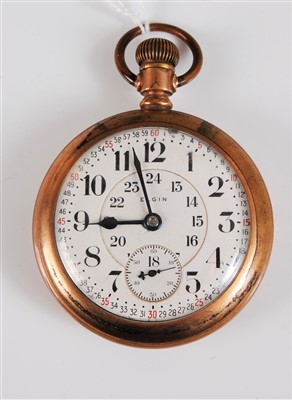 Lot 328 - An Elgin pocket watch, the signed round dial...