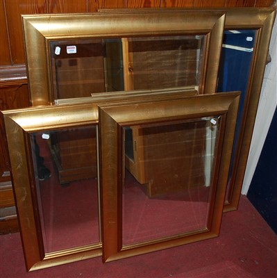 Lot 1104 - Four various matching contemporary gilt framed...