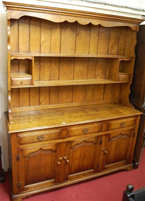 Lot 1115 - A Georgian style contemporary joined oak Welsh...