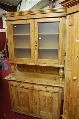 Lot 1122 - A provincial French pine kitchen dresser,...