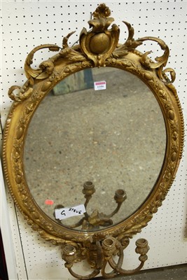 Lot 1137 - A 19th century French gilt wood and gesso oval...