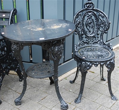 Lot 1152 - A Victorian black painted and pierced cast...