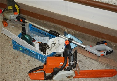 Lot 1176 - A Stihl petrol driven chain saw, together with...