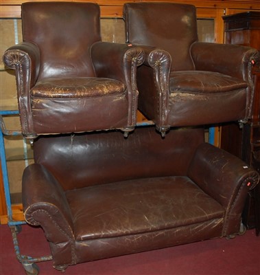 Lot 1196 - A pair of early 20th century tan leather...