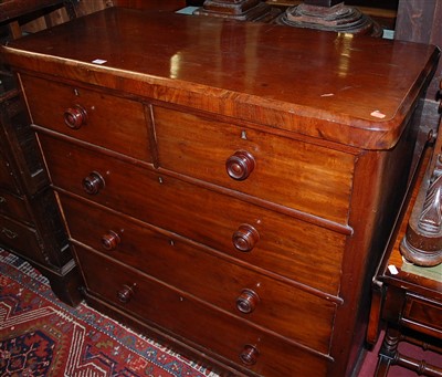 Lot 1213 - A mid-Victorian mahogany round cornered chest...