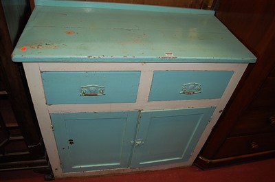 Lot 1243 - A late Victorian white and blue painted pine...