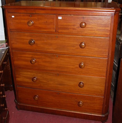 Lot 1245 - A Victorian mahogany chest of two short over...