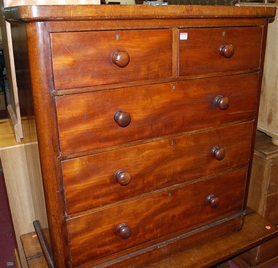 Lot 1246 - A Victorian mahogany round cornered chest of...