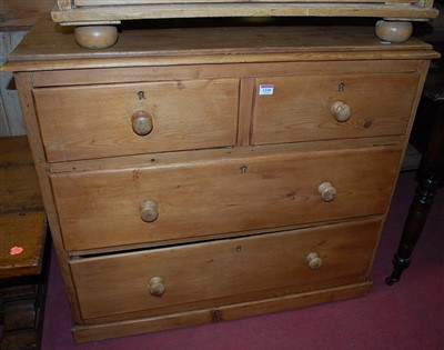 Lot 1249 - A Victorian pine chest of two short over two...