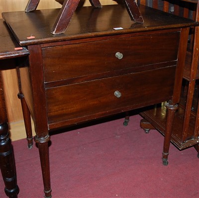 Lot 1253 - A circa 1900 walnut two drawer side table...