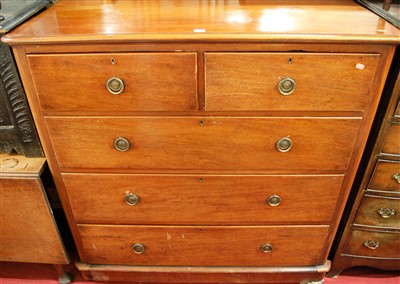 Lot 1265 - A mid-Victorian mahogany round cornered chest...