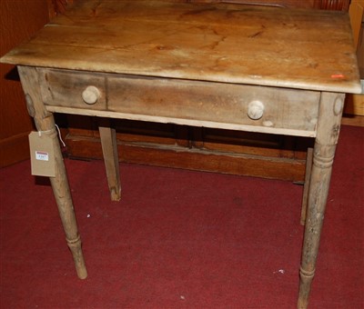 Lot 1267 - A Victorian pine single drawer side table on...