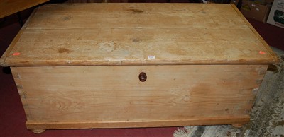 Lot 1311 - A reclaimed pine large hinged top blanket box,...