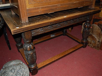 Lot 1315 - A circa 1900 17th century style oak drawleaf...